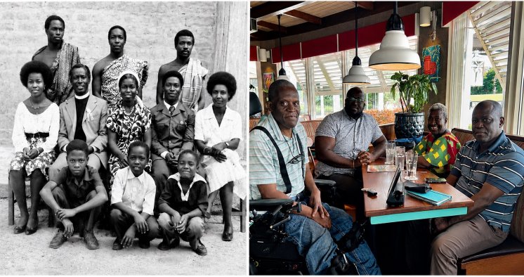 The Offei-Addo family at the Presbyterian Manse, Ashanti Mampong.