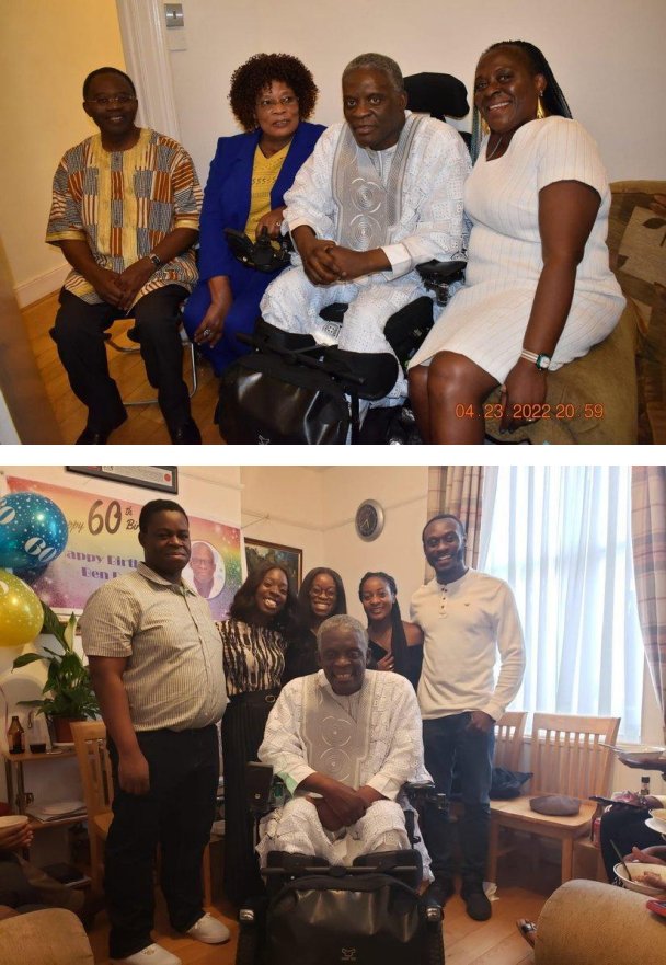 60th birthday with siblings, nieces, and nephews, London.